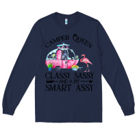 Navy newcamper queen classy sassy and a bit smart assy Long Sleeve Tee - linhVisuals