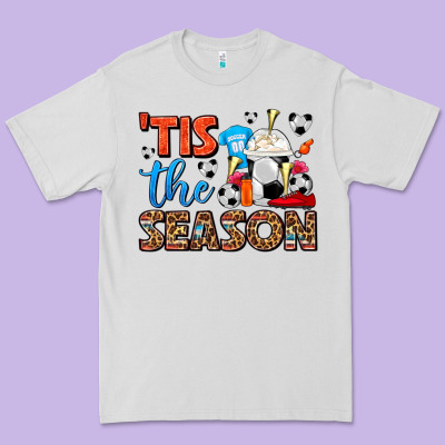 Tis The Season  Soccer  Frappe Coffee Premium Tee Designed By Fadigitalartstudio