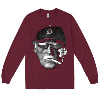 Burgundy newcigarette smoking jim leyland Long Sleeve Tee - linhVisuals