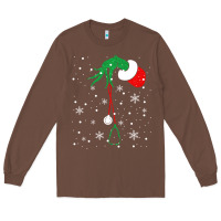 Chestnut newchristmas grinch hand holding a stethoscope Long Sleeve Tee - linhVisuals