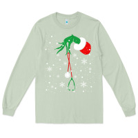 Matcha newchristmas grinch hand holding a stethoscope Long Sleeve Tee - linhVisuals