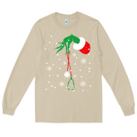 Mushroom newchristmas grinch hand holding a stethoscope Long Sleeve Tee - linhVisuals