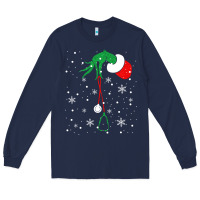 Navy newchristmas grinch hand holding a stethoscope Long Sleeve Tee - linhVisuals