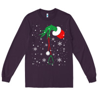 Plum newchristmas grinch hand holding a stethoscope Long Sleeve Tee - linhVisuals