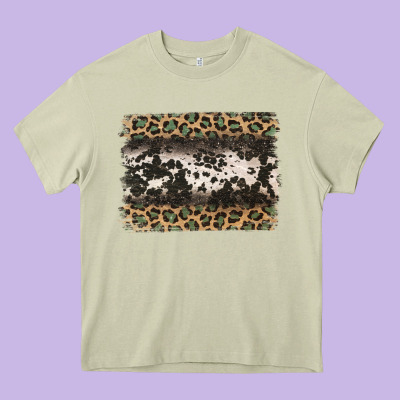 Leopard Cowhide Pattern Background Heavy Core Tee Designed By Jasminsmagicworld