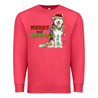 Cardinal Merry And Bright Husky Premium Sweatshirt - RanaPortraitStore