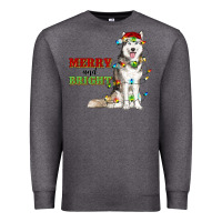 Charcoal Heather Merry And Bright Husky Premium Sweatshirt - RanaPortraitStore