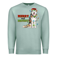 Seafoam Merry And Bright Husky Premium Sweatshirt - RanaPortraitStore