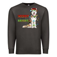 Smoke Merry And Bright Husky Premium Sweatshirt - RanaPortraitStore