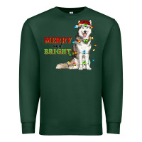 Sports Green Merry And Bright Husky Premium Sweatshirt - RanaPortraitStore