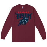 Burgundy howard bison Long Sleeve Tee - linhVisuals