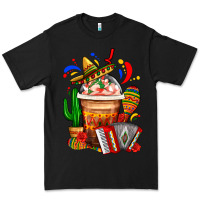 Black Mexican Frappe With Cactus Sombrero And Maracas Premium Tee - FaDigitalArtStudio