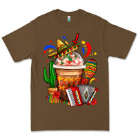 Cacao Mexican Frappe With Cactus Sombrero And Maracas Premium Tee - FaDigitalArtStudio