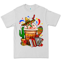 Dove Grey Mexican Frappe With Cactus Sombrero And Maracas Premium Tee - FaDigitalArtStudio