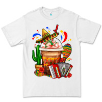 White Mexican Frappe With Cactus Sombrero And Maracas Premium Tee - FaDigitalArtStudio