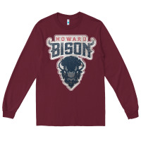 Burgundy howard bison Long Sleeve Tee - linhVisuals