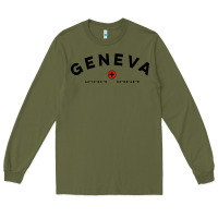Army Green geneva switzerland clothing gifts and souvenirs Long Sleeve Tee - linhVisuals