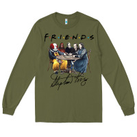 Army Green Horror friends Long Sleeve Tee - linhVisuals