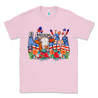 Bubblegum Pink All American Mama Cow Flowers Classic Tee - CowCowDesign