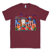 Burgundy All American Mama Cow Flowers Classic Tee - CowCowDesign