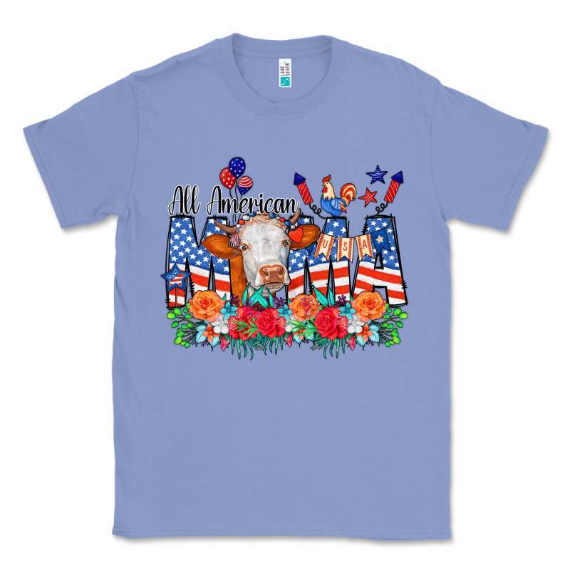 All American Mama Cow Flowers Classic Tee by CowCowDesign | Teevron