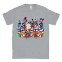 Heather Grey All American Mama Cow Flowers Classic Tee - CowCowDesign
