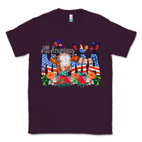 Plum All American Mama Cow Flowers Classic Tee - CowCowDesign