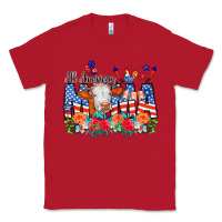 Red All American Mama Cow Flowers Classic Tee - CowCowDesign