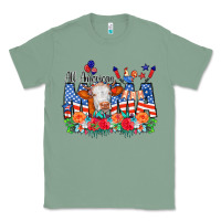 Sage All American Mama Cow Flowers Classic Tee - CowCowDesign