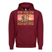 Burgundy cupid valentine's day Zipper Hoodie - RanaPortraitStore