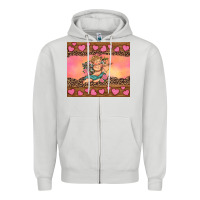 Dove Grey cupid valentine's day Zipper Hoodie - RanaPortraitStore