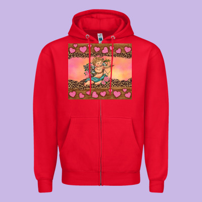 Cupid Valentine's Day Zipper Hoodie Designed By Ranaportraitstore