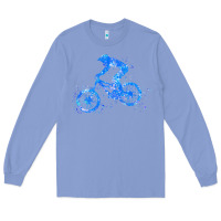 Colony Blue downhill mountain bike t  shirt downhill mountain bike jump blue water Long Sleeve Tee - linhVisuals