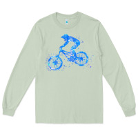 Matcha downhill mountain bike t  shirt downhill mountain bike jump blue water Long Sleeve Tee - linhVisuals