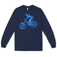 Downhill Mountain Bike T  Shirt Downhill Mountain Bike Jump Blue Water Long Sleeve Tee | Teevron