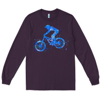 Plum downhill mountain bike t  shirt downhill mountain bike jump blue water Long Sleeve Tee - linhVisuals