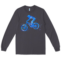 Smoke downhill mountain bike t  shirt downhill mountain bike jump blue water Long Sleeve Tee - linhVisuals