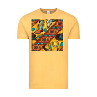 Vintage Mustard western cowboy bull skull seamless pattern Vintage Tee - BundleAndBundleShop