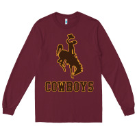 Burgundy university of wyoming cowboys Long Sleeve Tee - linhVisuals