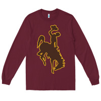 Burgundy university of wyoming cowboys Long Sleeve Tee - linhVisuals