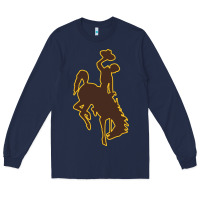 Navy university of wyoming cowboys Long Sleeve Tee - linhVisuals