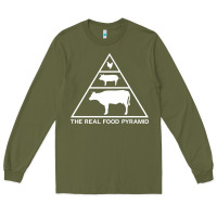 Army Green the real food pyramid carnivore Long Sleeve Tee - linhVisuals