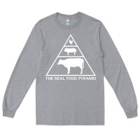 Heather Grey the real food pyramid carnivore Long Sleeve Tee - linhVisuals