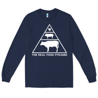 Navy the real food pyramid carnivore Long Sleeve Tee - linhVisuals