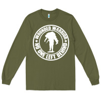 Army Green Wounded Warrior No One Left Behind War Veteran Long Sleeve Tee - linhVisuals