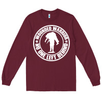 Burgundy Wounded Warrior No One Left Behind War Veteran Long Sleeve Tee - linhVisuals