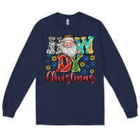 Navy How Dy Christmas Long Sleeve Tee - CowhideDigitalArt