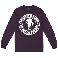 Plum Wounded Warrior No One Left Behind War Veteran Long Sleeve Tee - linhVisuals