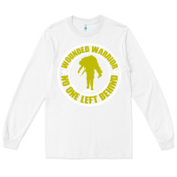 White Wounded Warrior No One Left Behind War Veteran Long Sleeve Tee - linhVisuals
