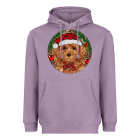Lavender Christmas Toy Poodle Heavyweight Hoodie - RanaPortraitStore